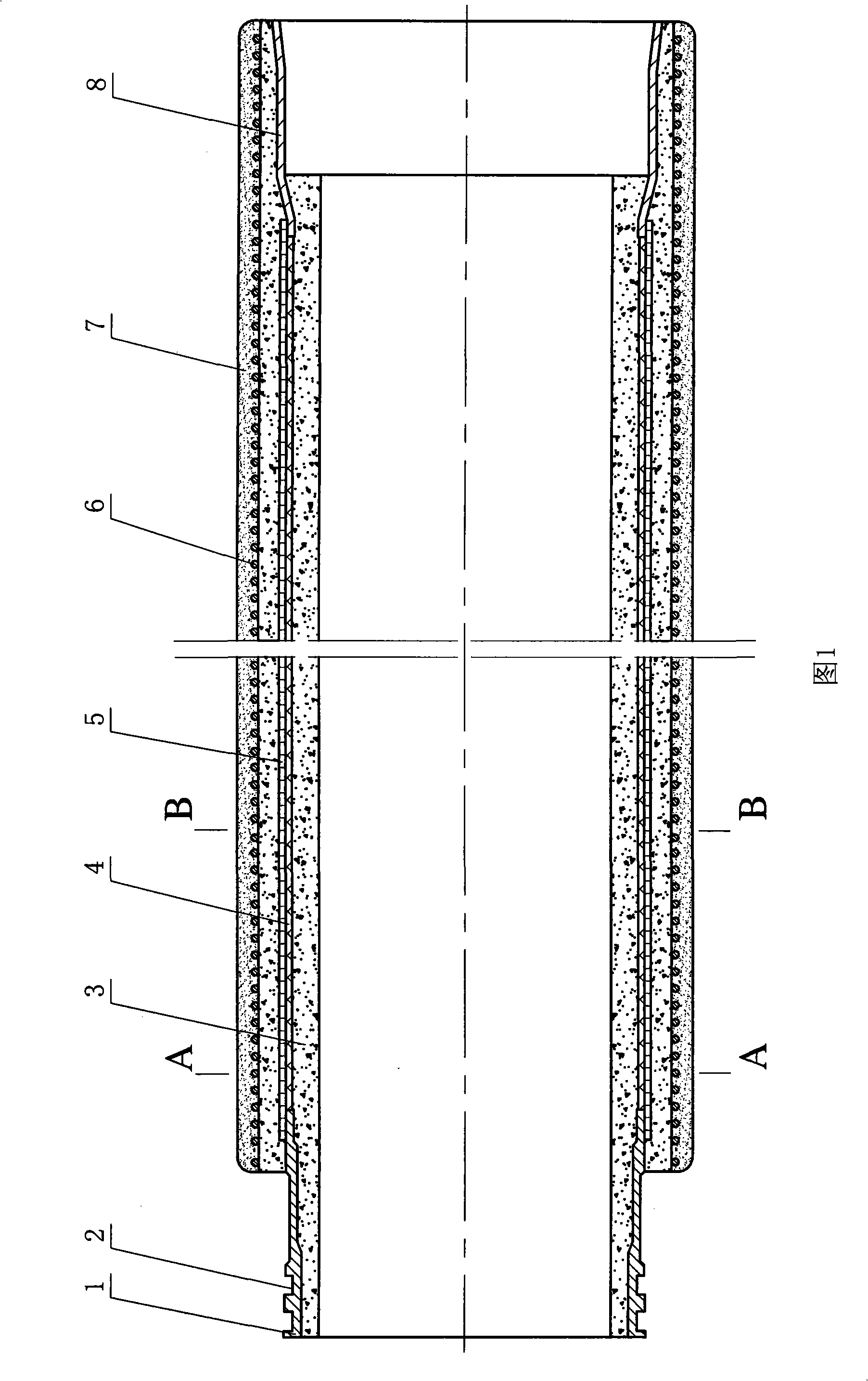 Prestressed reinforced concrete pipe built-in with plastic sleeve faucet