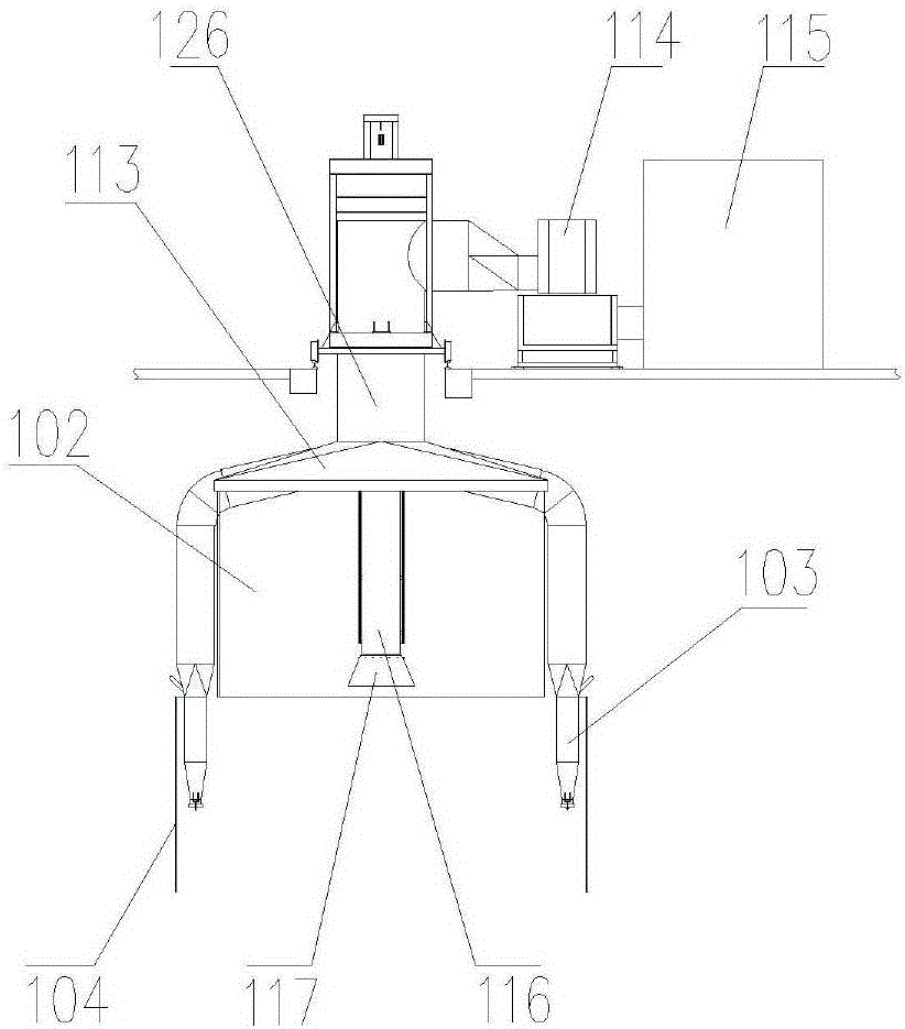 Dust collection device for loading of bagged cement