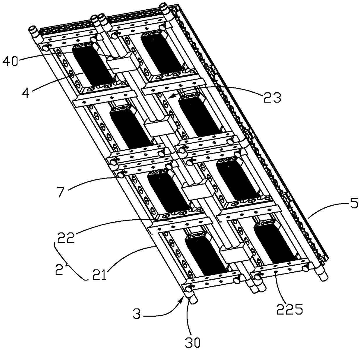 LED floor tile screen support structure and led floor tile screen