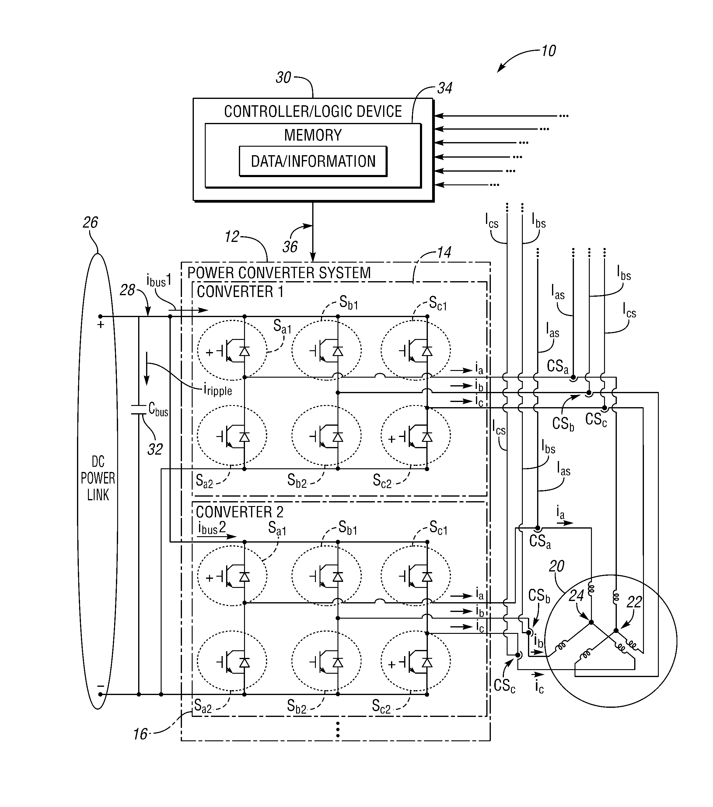 Method And System For Controlling A Power Converter System Connected To A DC-Bus Capacitor