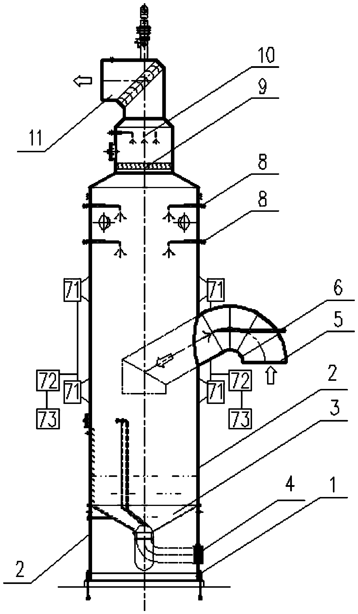 Sound wave agglomeration-based dust removal and ultralow emission device applicable to converter gas