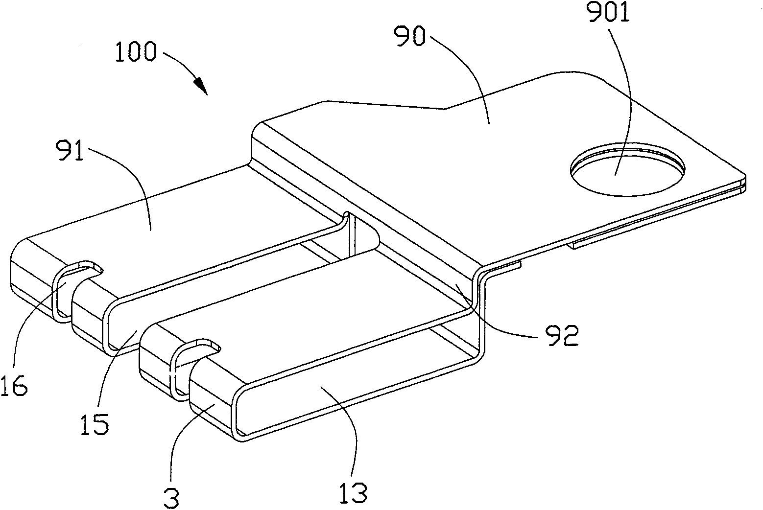 Conductive earthing member, cable component and production method thereof