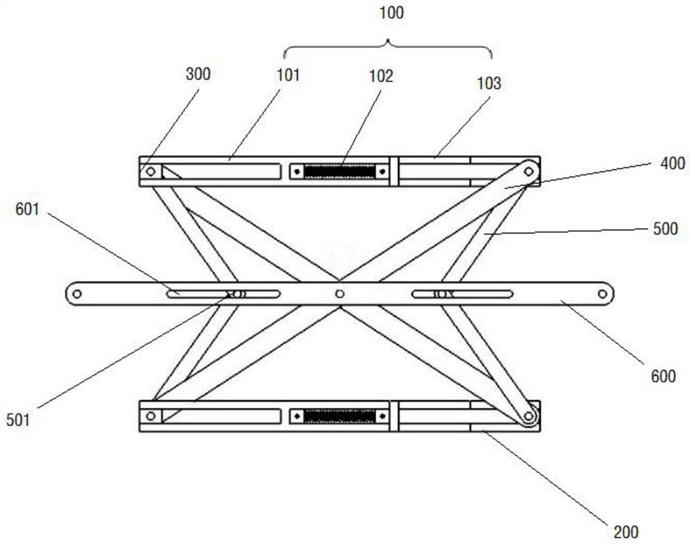 Extensible mechanism damper based on two-rod tensegrity