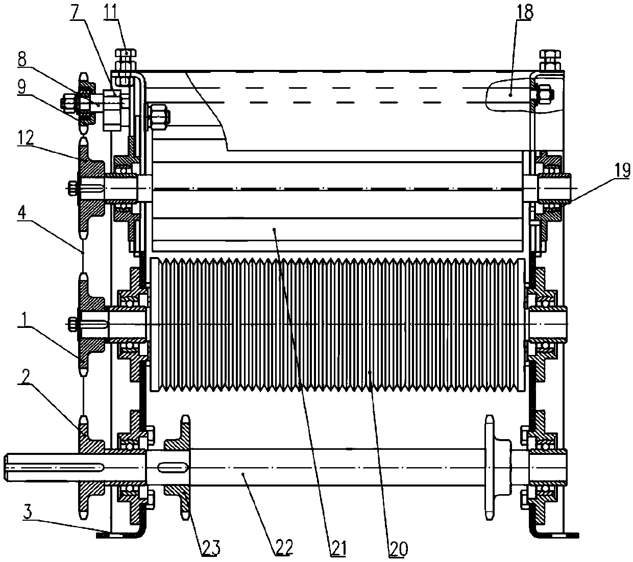 Three-roller medium-sized kneading machine feeding and clamping mechanism