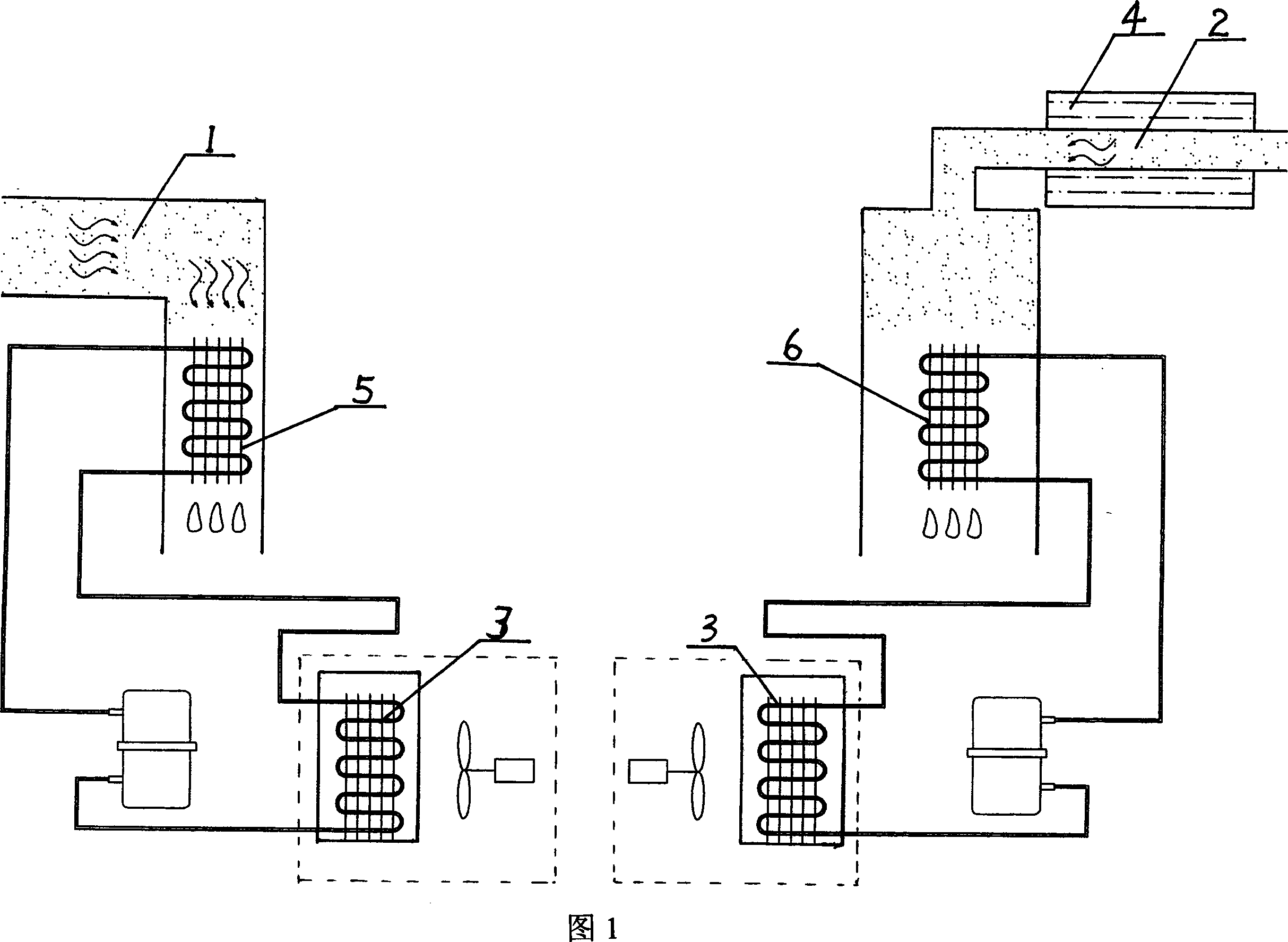 Device for recovering solvent in wind cooling type dry washing machine
