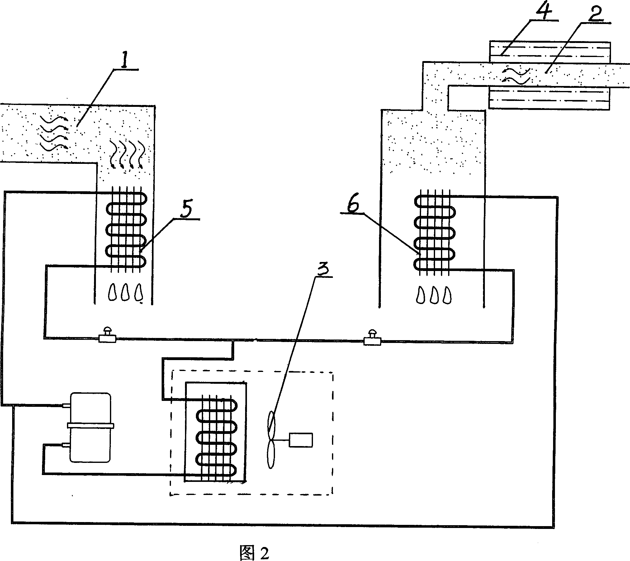 Device for recovering solvent in wind cooling type dry washing machine