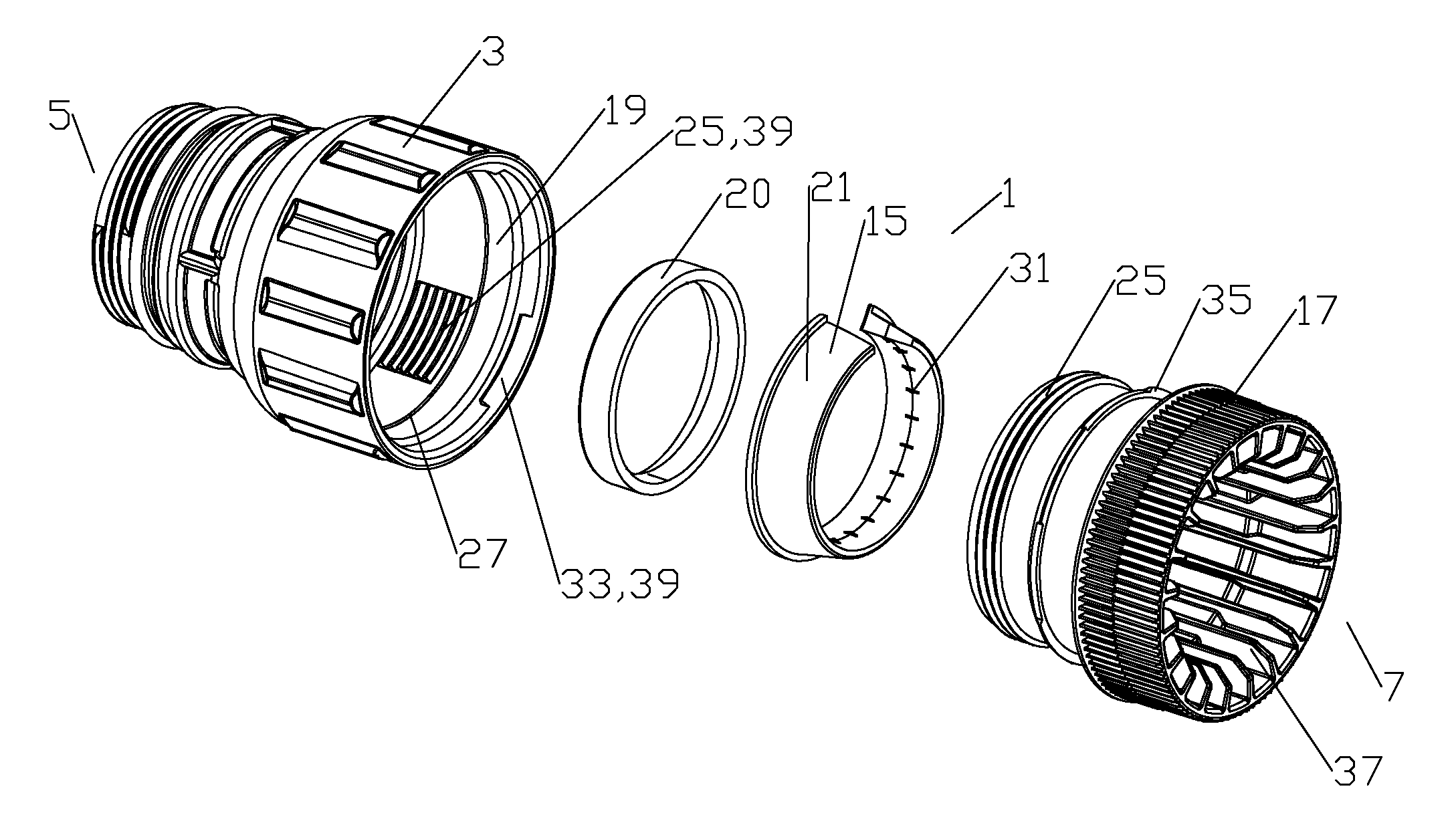 Connector stabilizing coupling body assembly