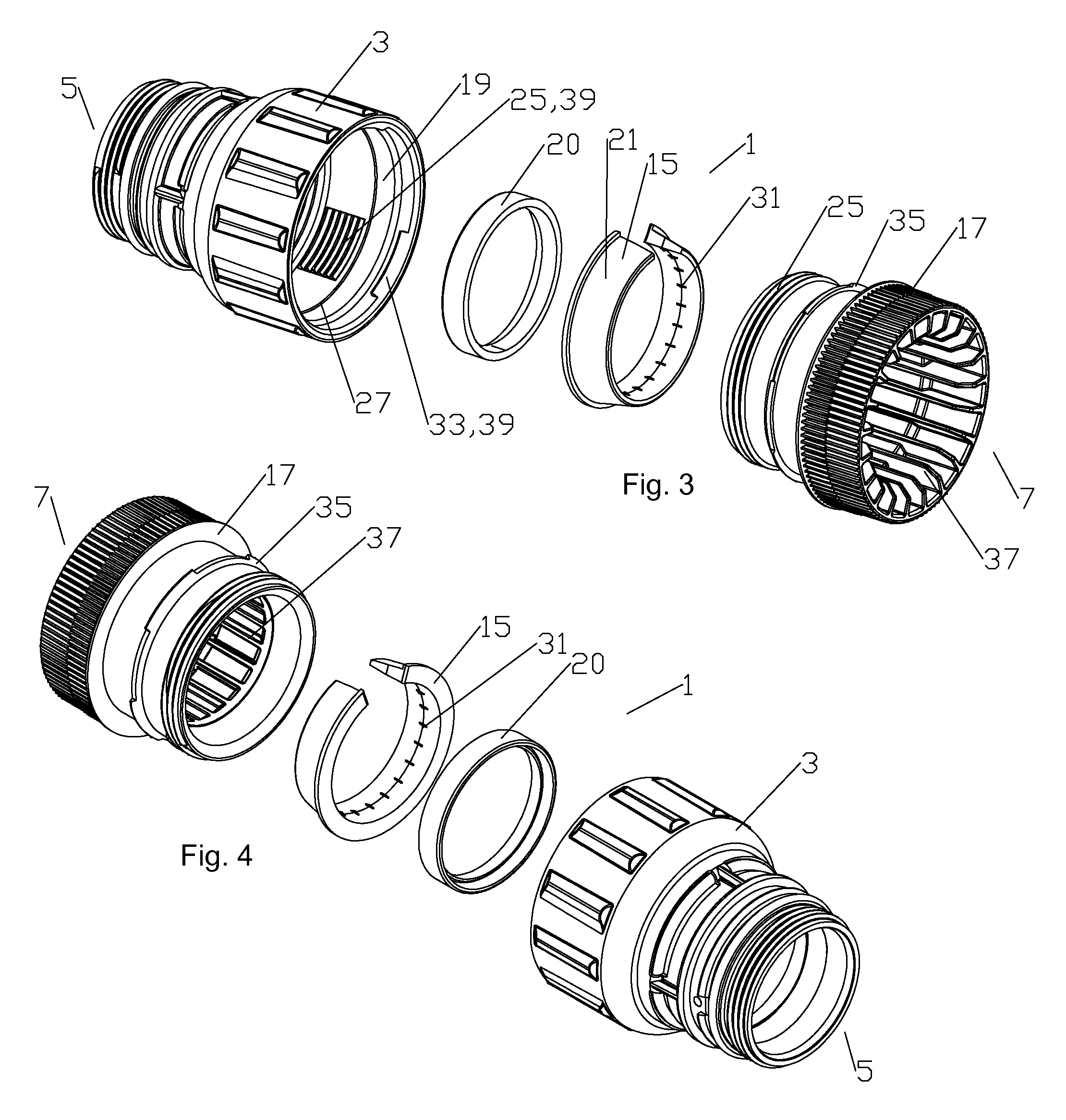 Connector stabilizing coupling body assembly