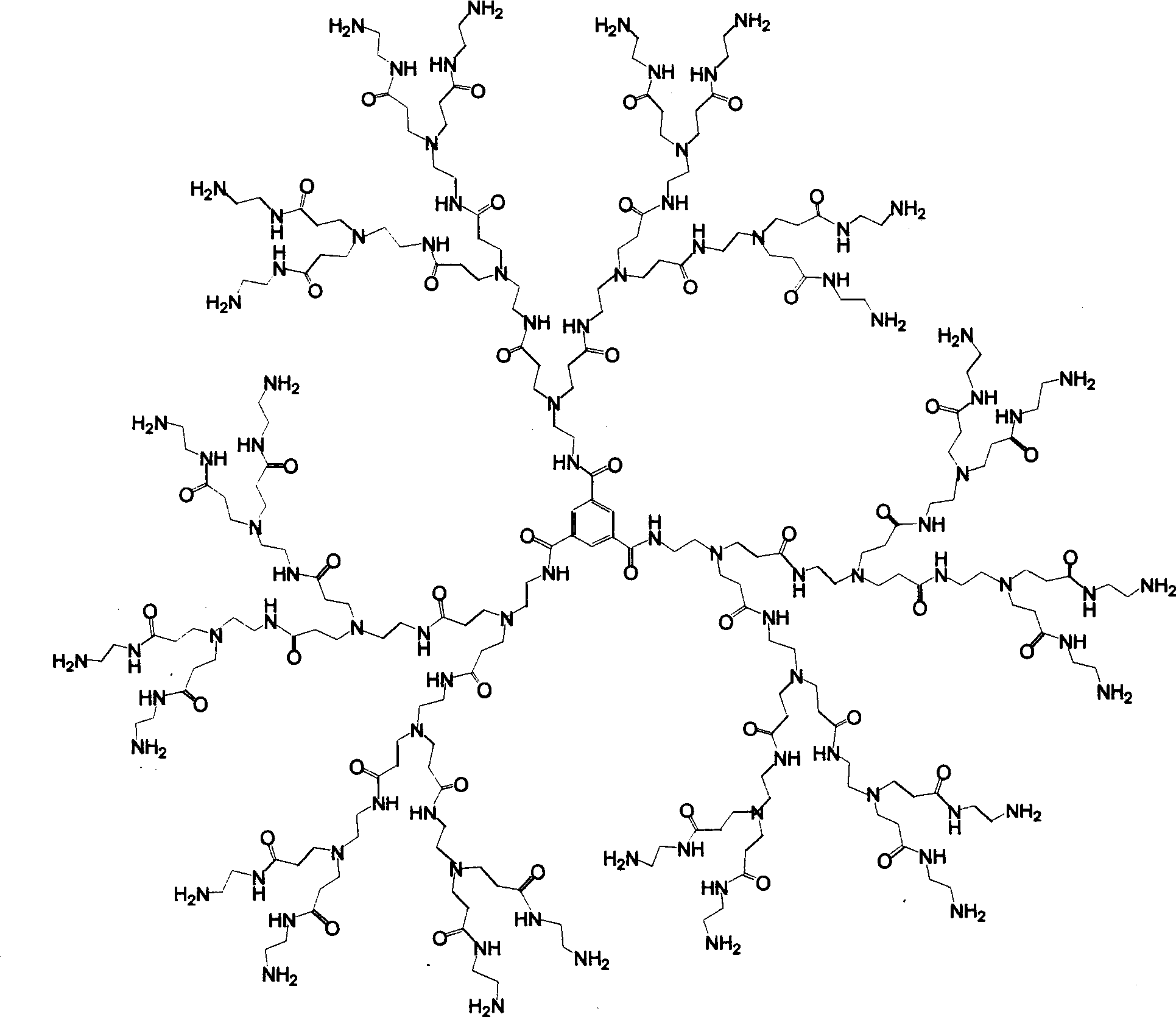 Tree-type high-molecular polyamide-amine compound and its preparing process and application