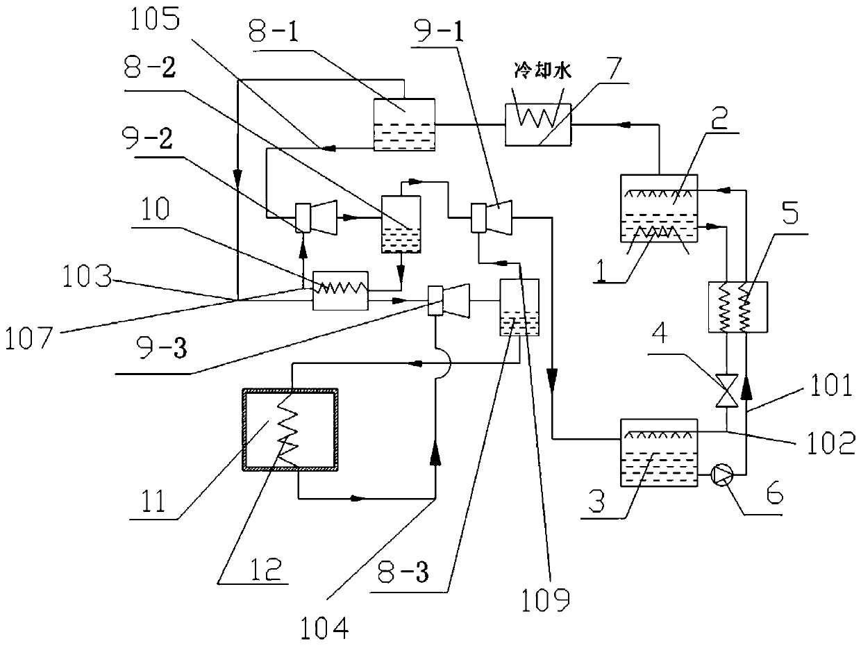 A low-temperature refrigeration device driven by waste heat of a fishing boat and its refrigeration method