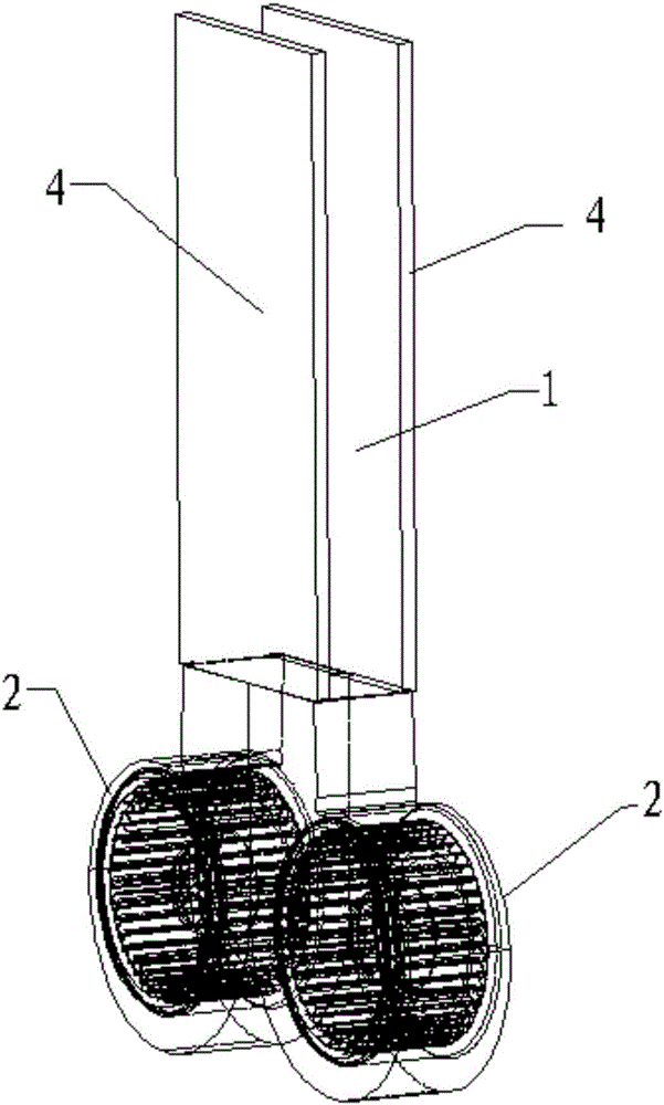 Air inlet structure provided with double centrifugal fans and air conditioner comprising air inlet structure
