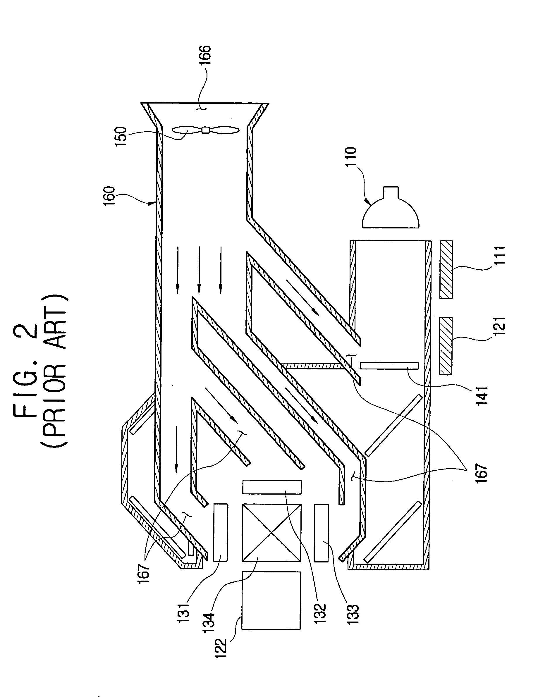 Projector having improved structure for cooling optical system