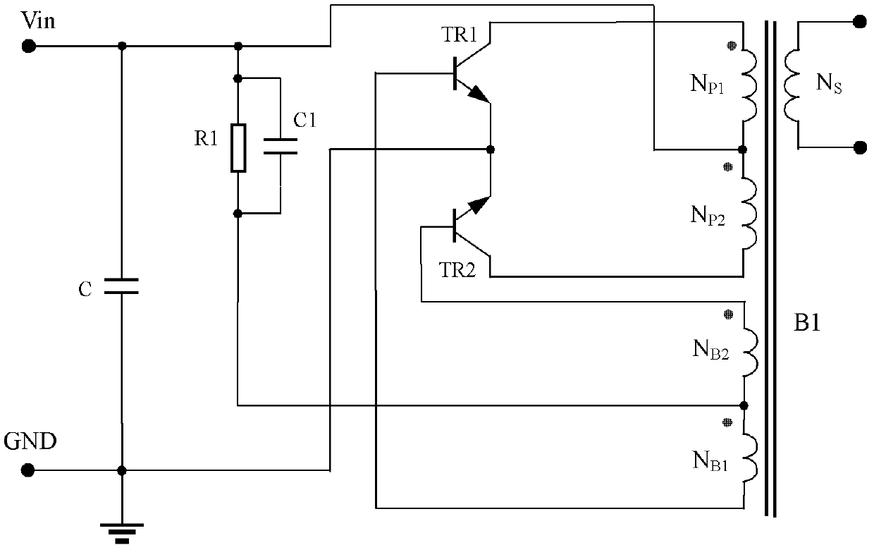 Self-excitation push-pull type converter