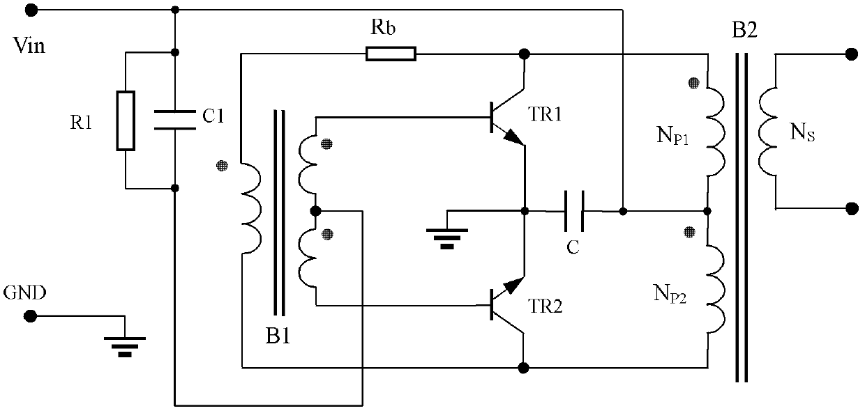 Self-excitation push-pull type converter