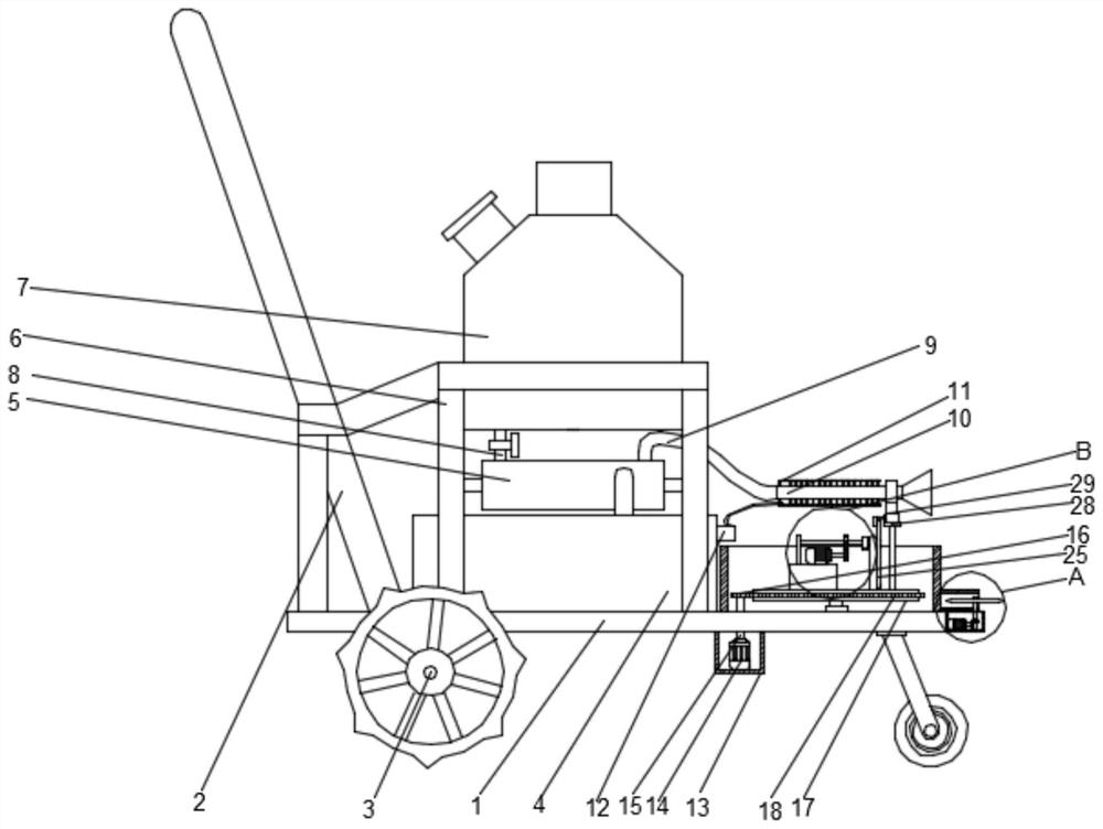 An easily adjustable agricultural smoke spraying device