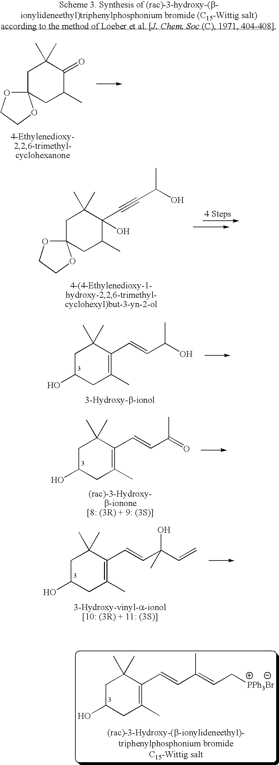 Process for Synthesis of (3S)- and (3R)-3-Hydroxy-Beta-Ionone, and Their Transformation to Zeaxanthin and Beta-Cryptoxanthin