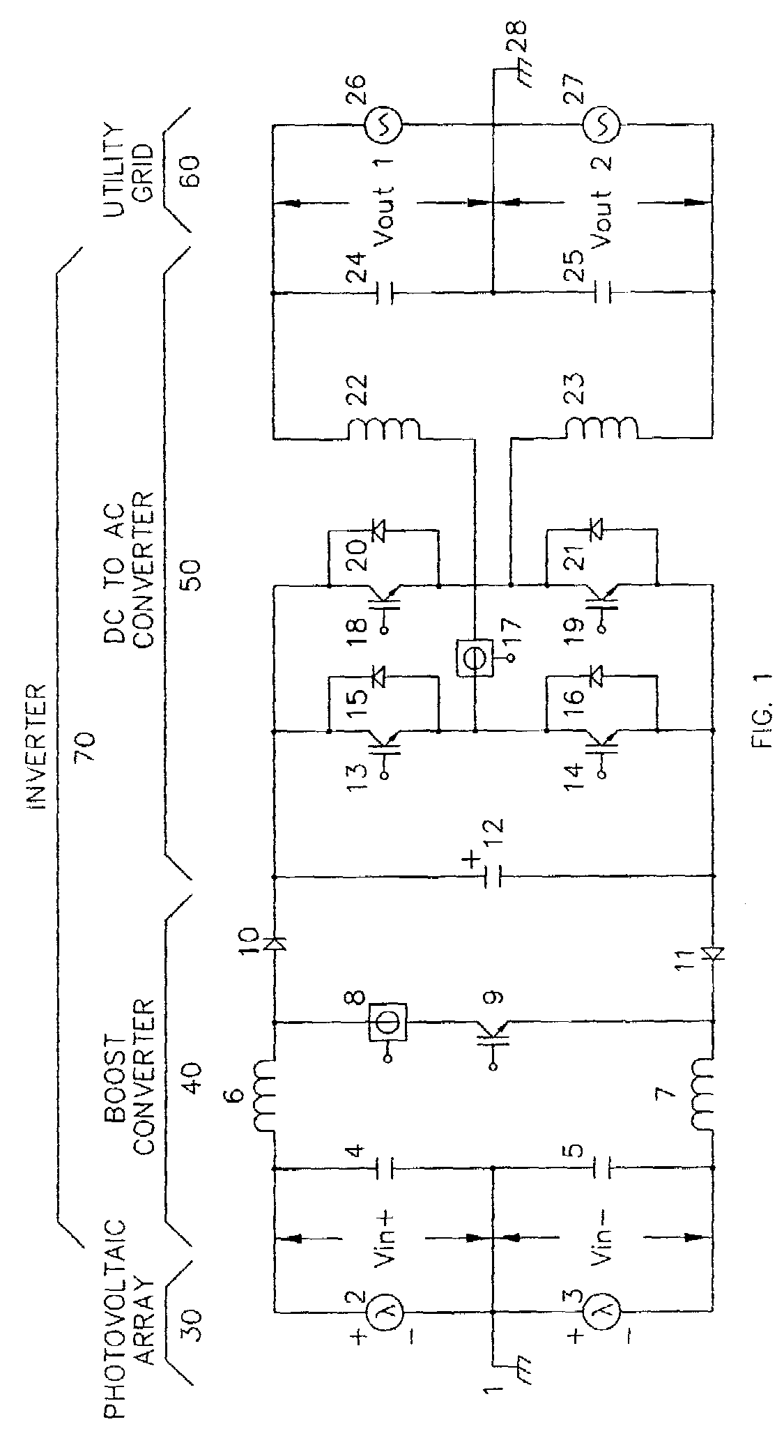 DC to AC inverter with single-switch bipolar boost circuit