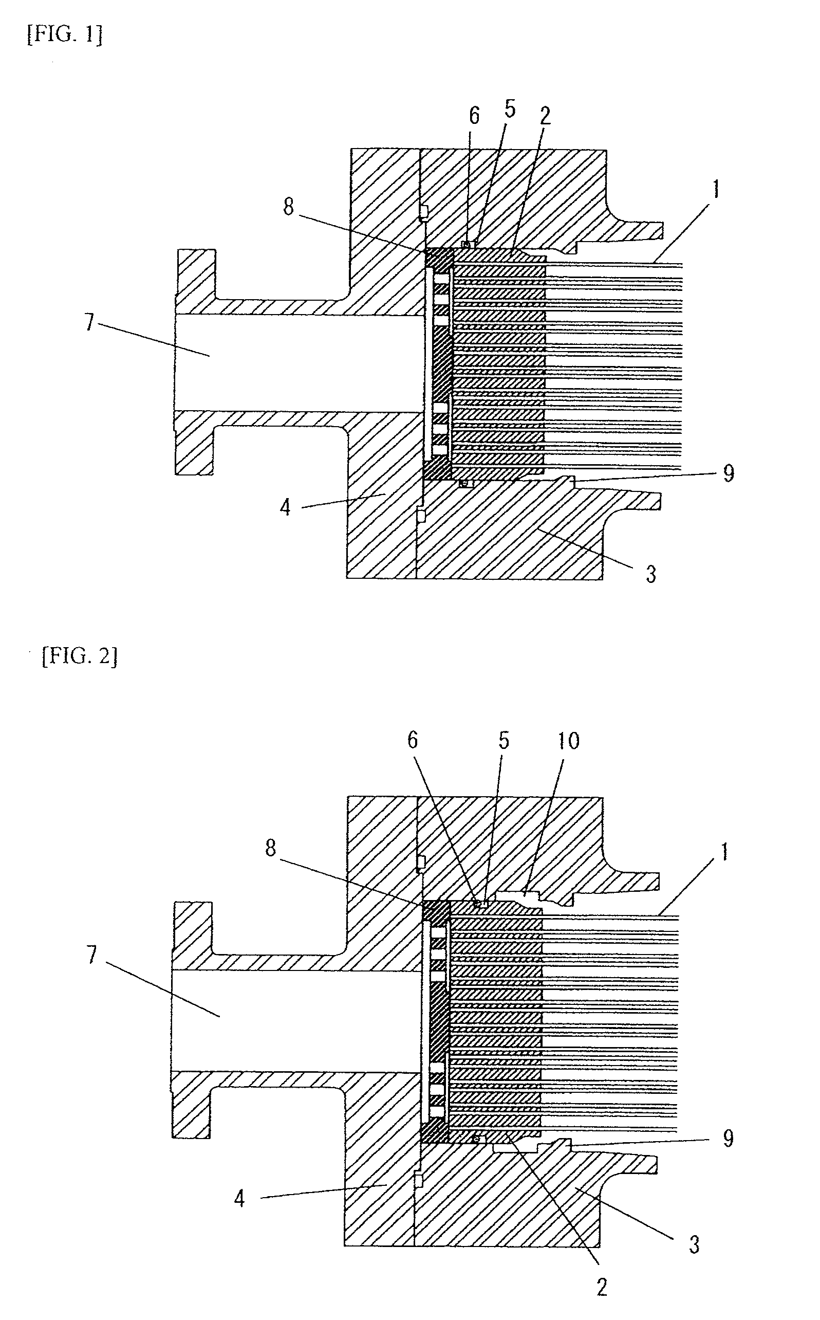 Shell feed type gas separation membrane module