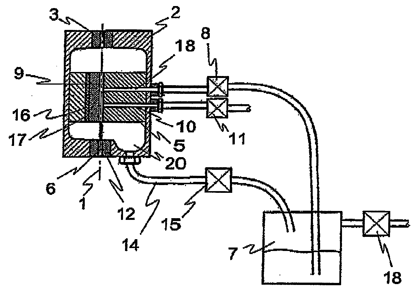 Device and a process for applying a preparation fluid to an advancing thread