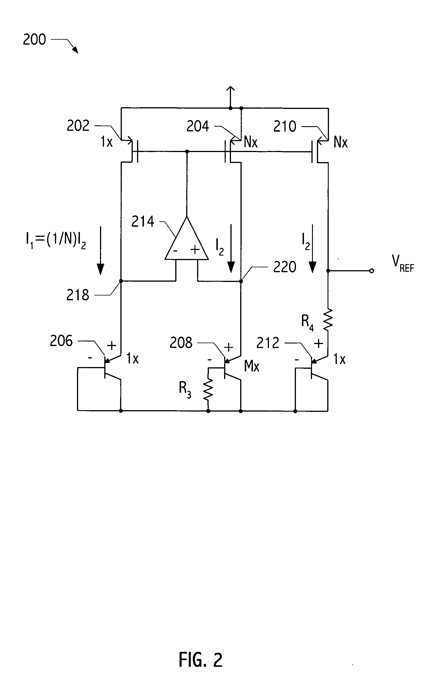 Voltage reference generator circuit using low-beta effect of a CMOS bipolar transistor