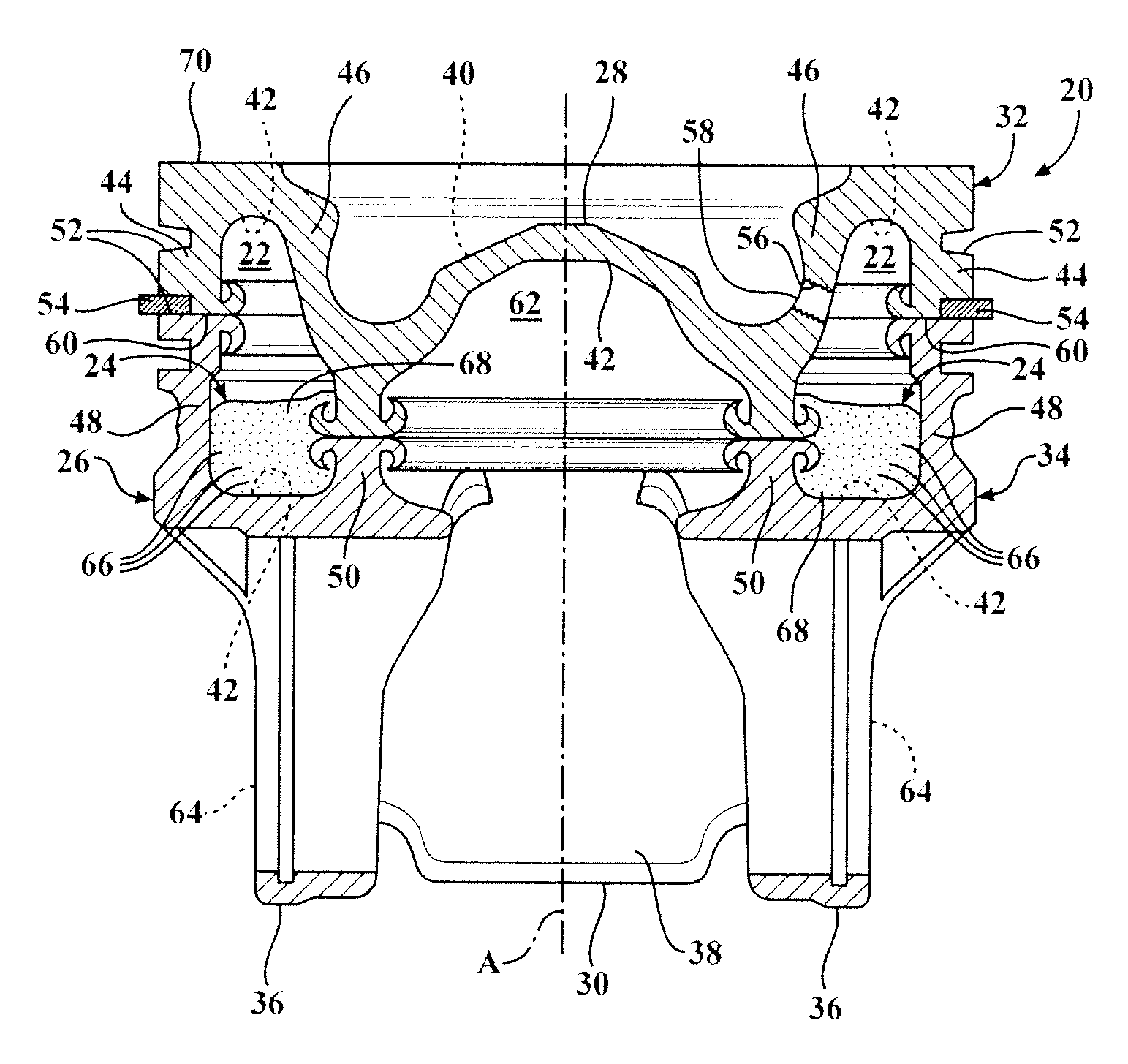 Piston with a cooling gallery partially filled with a thermally conductive metal-containing composition