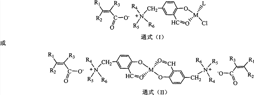 Polymerizable salicylic aldehyde complex containing quaternary ammonium salt and preparation method thereof