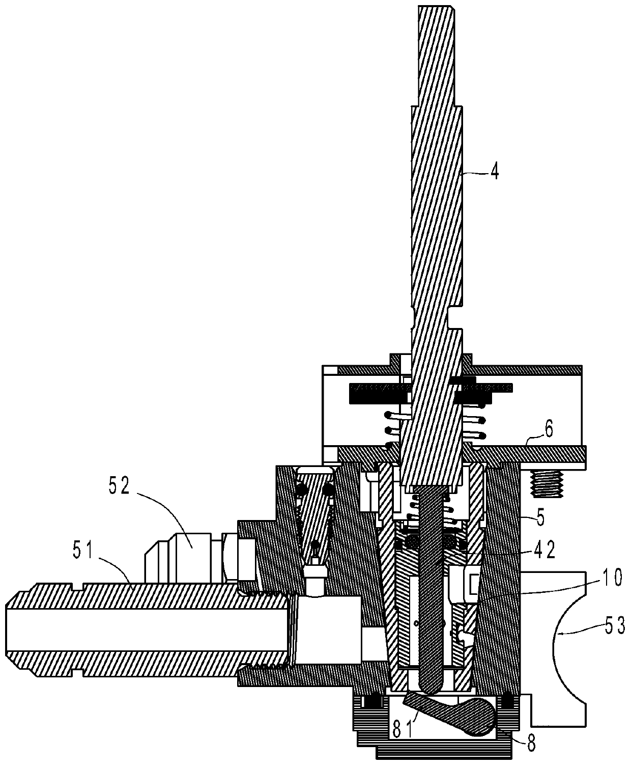 Gas regulating valve core structure