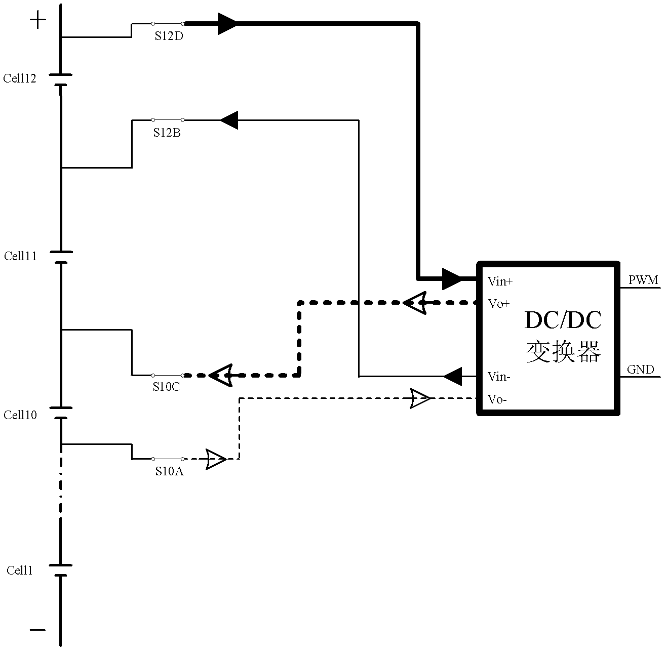 Active equalizer circuit of lithium cell pack