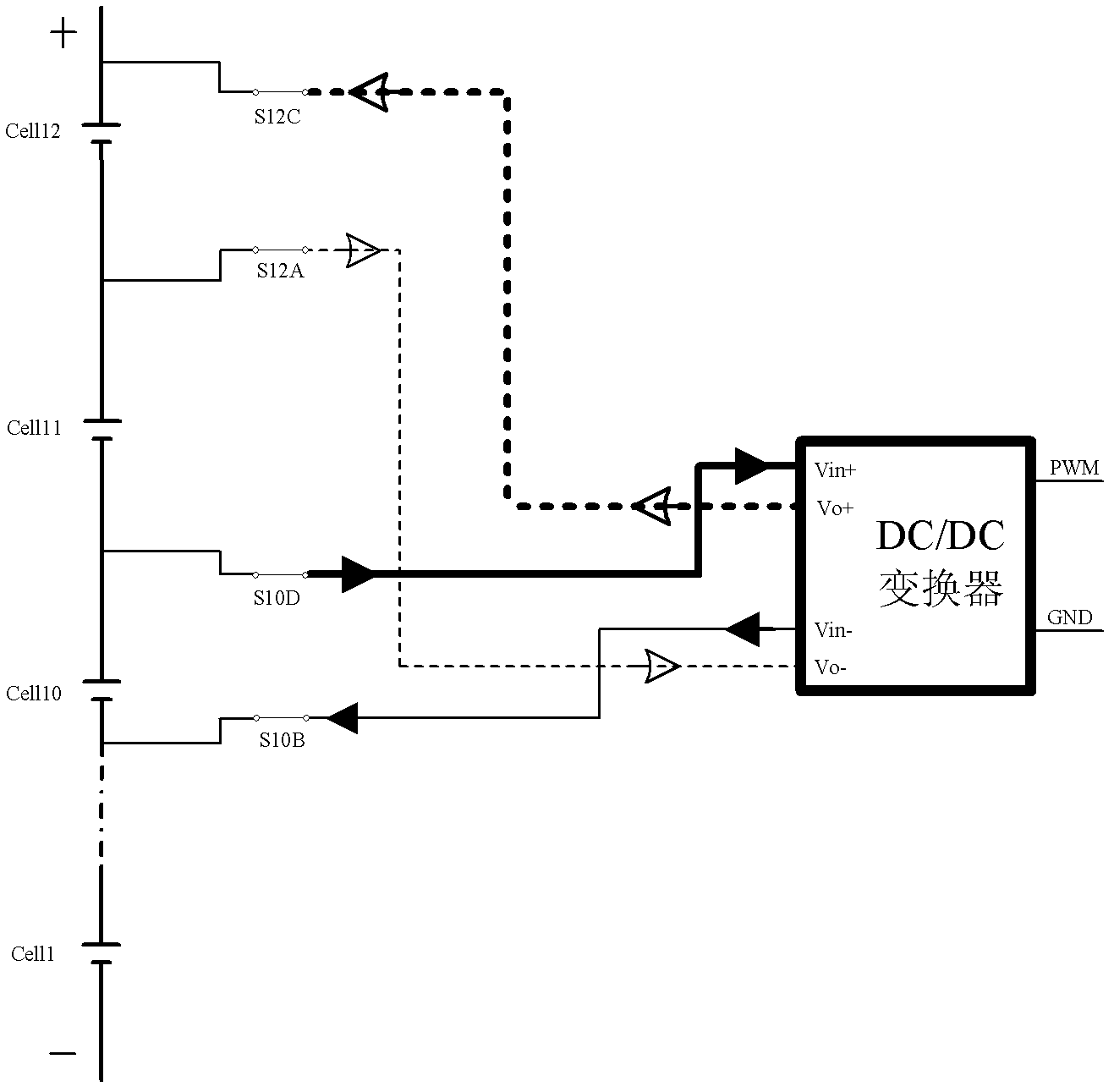 Active equalizer circuit of lithium cell pack