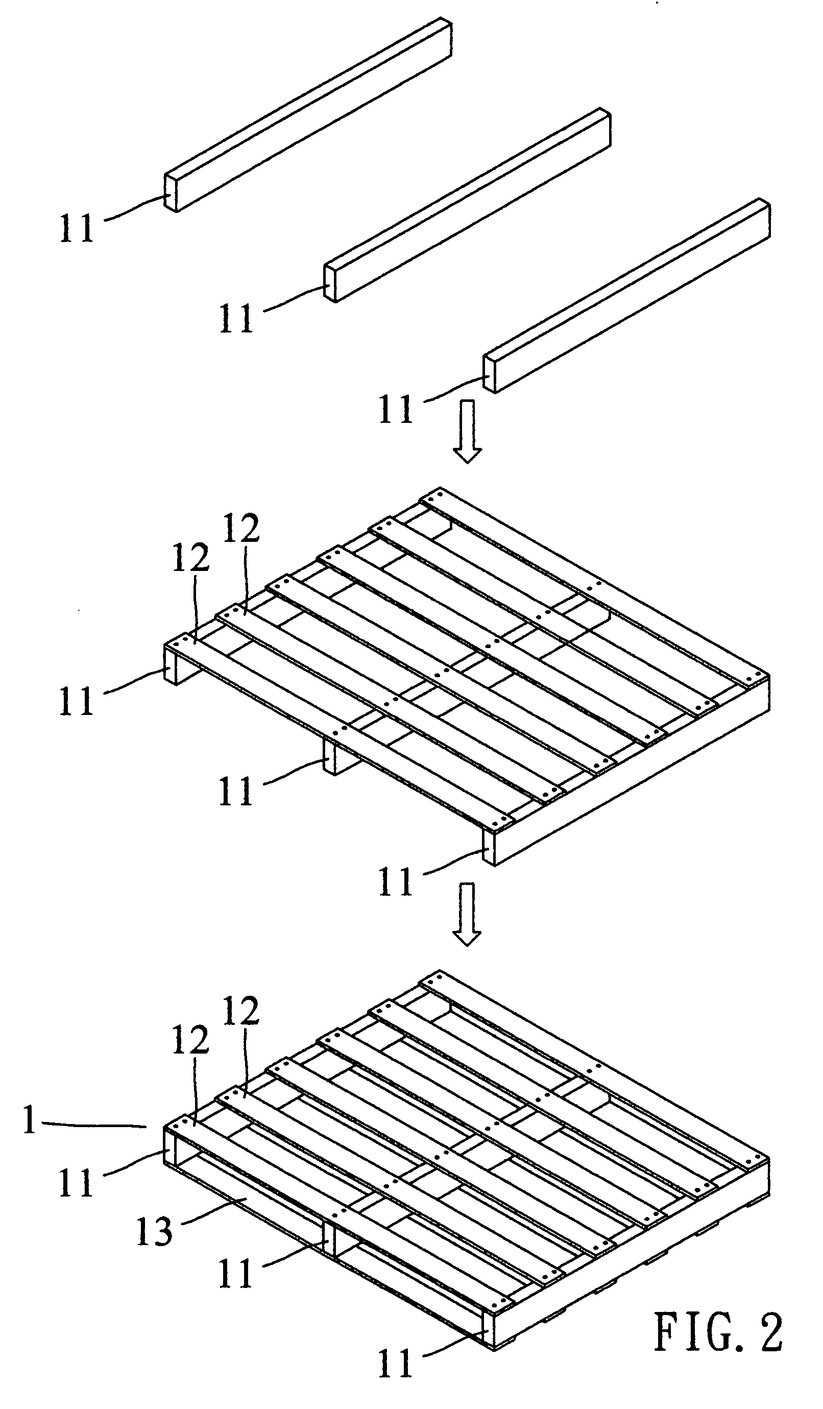Nailing mechanism for a packing plates