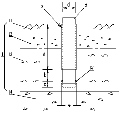 Device for eliminating pile foundation negative frictional resistance of soft soil foundation and construction method