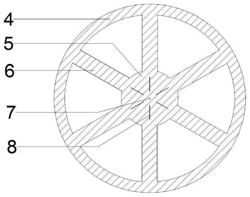 Center opening type in-order split propellant powder and forming mold thereof