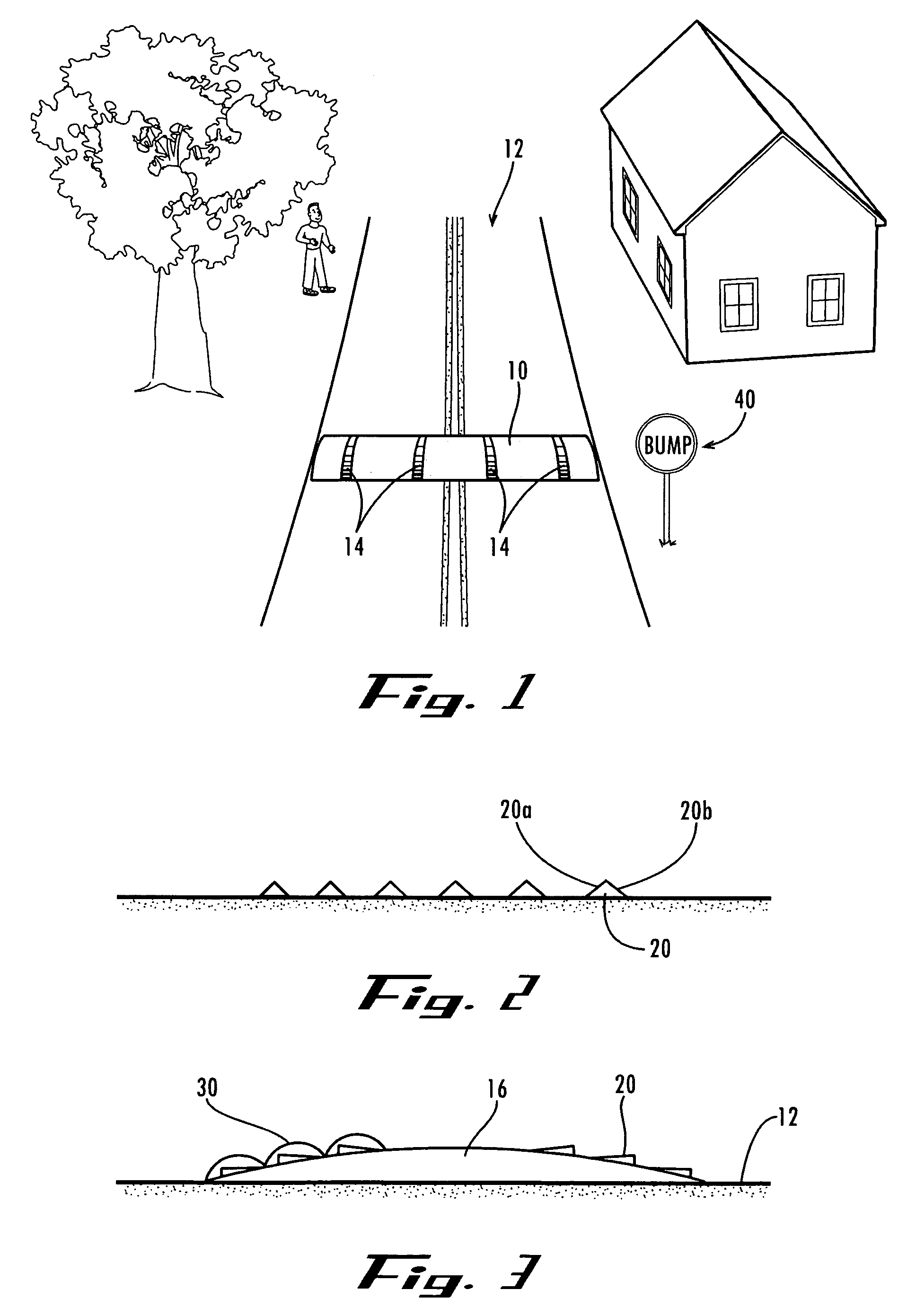 Optical illusion speed bump and method of using the same