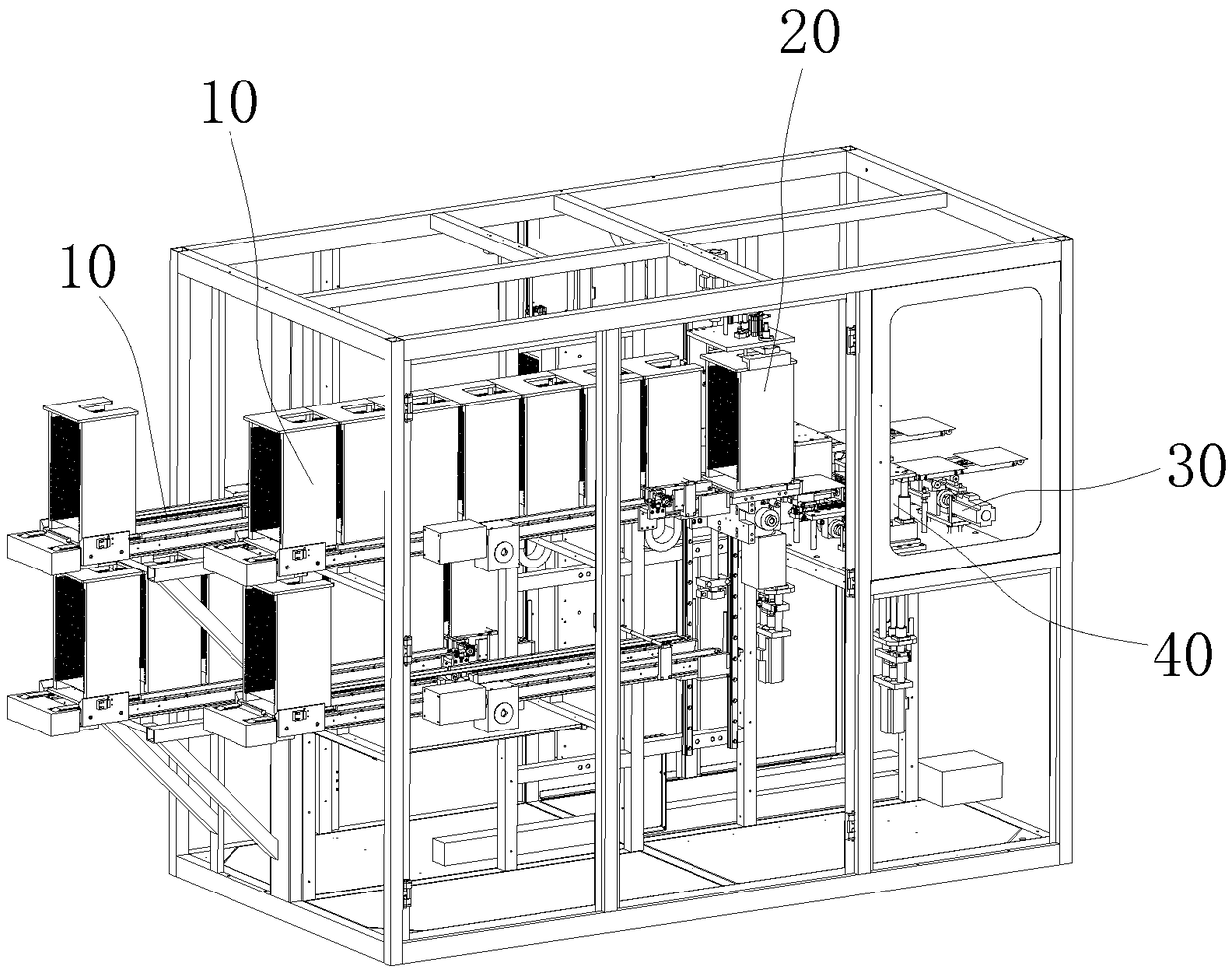 A graphite boat automatic loading and unloading equipment