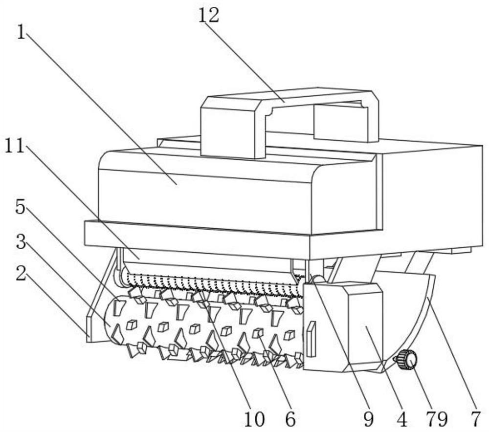 Deformation adaptability wall lime shoveling device of water spraying type self-cleaning mechanism