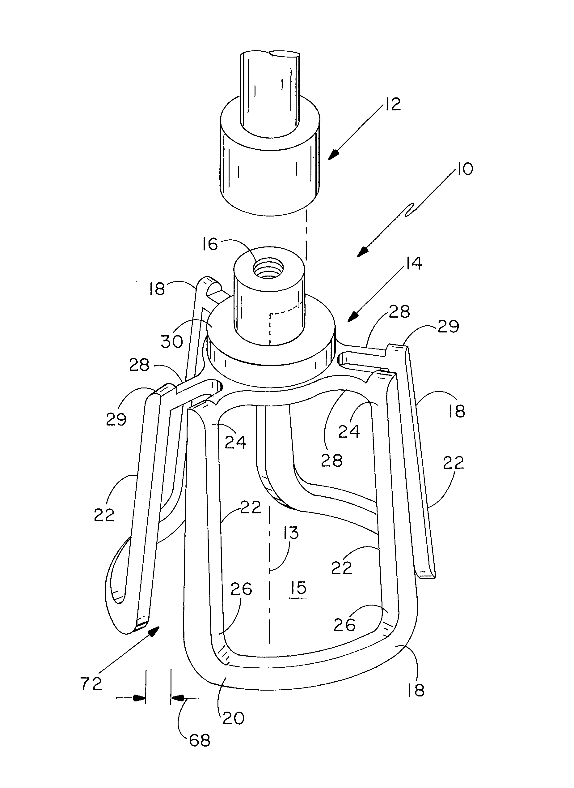 Tool for implantation of replacement heart valve