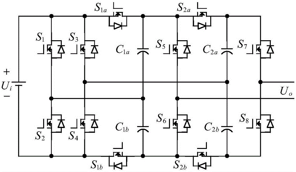 Five-level self-balanced inverter based on bridge switched capacitor module