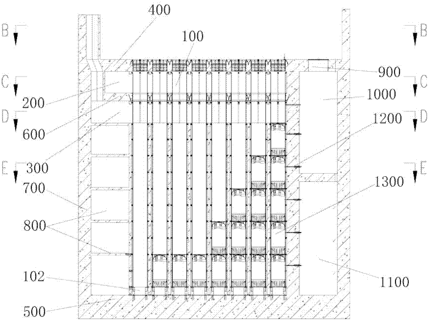 Vertical shaft storage system for spent fuel of nuclear power station