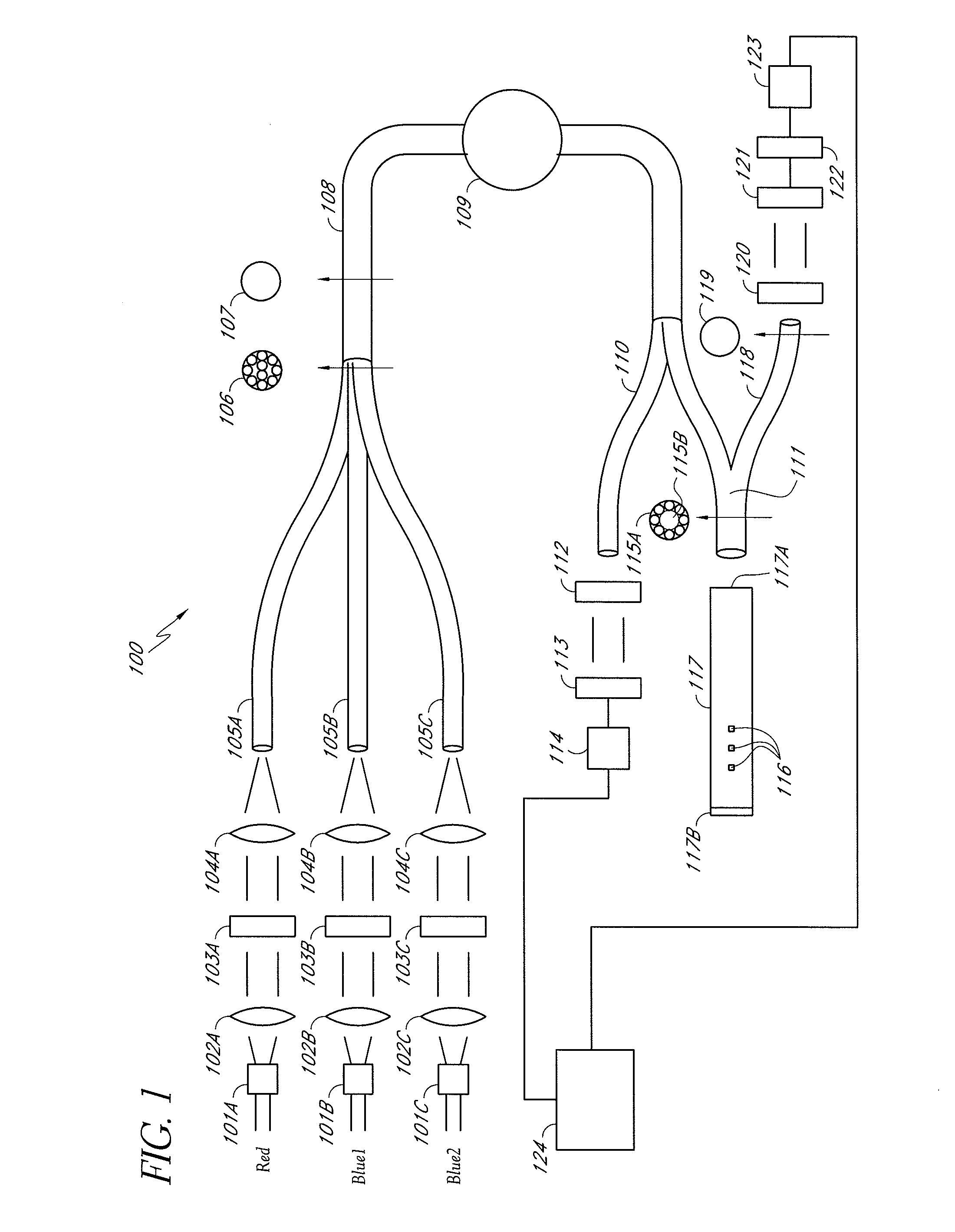 Optical systems and methods for ratiometric measurement of blood glucose concentration