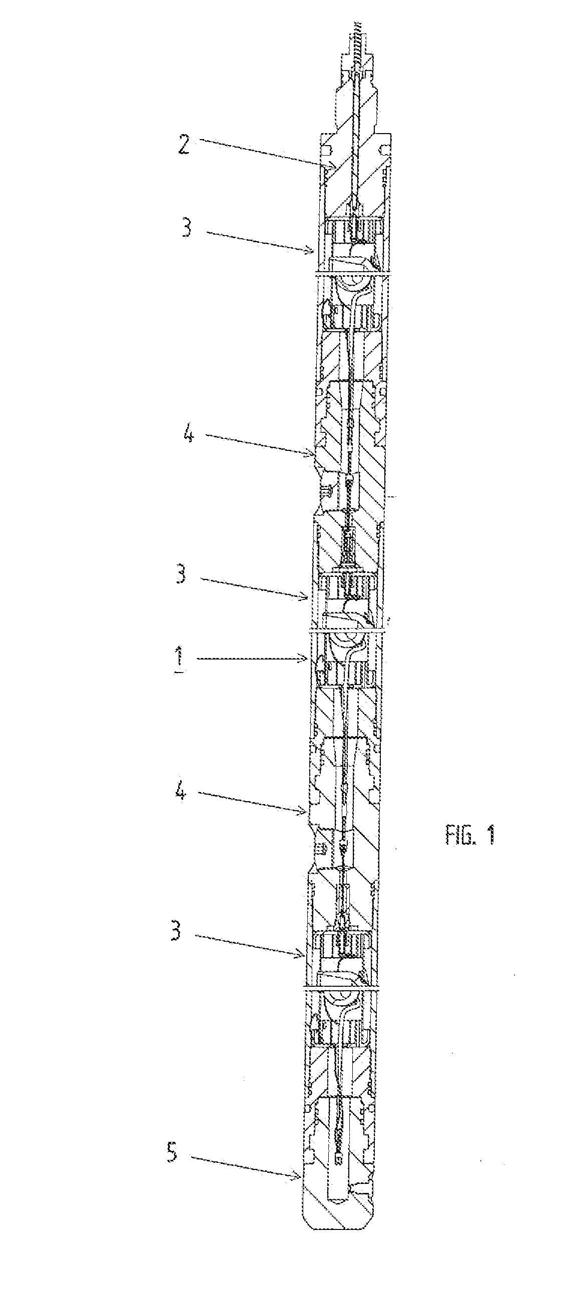 Electromechanical assembly for connecting a series of guns used in the perforation of wells