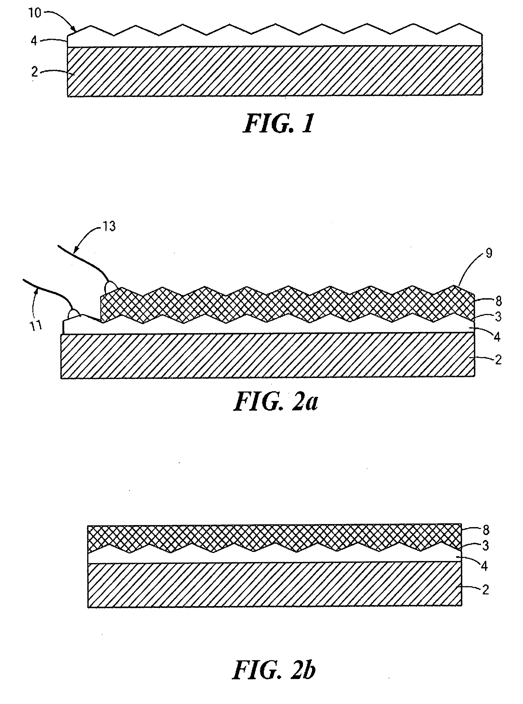 Optical devices featuring textured semiconductor layers