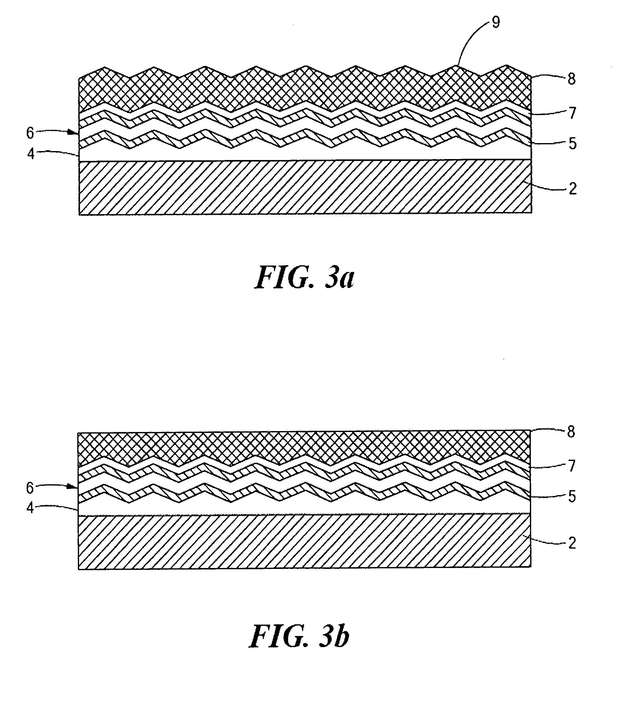 Optical devices featuring textured semiconductor layers