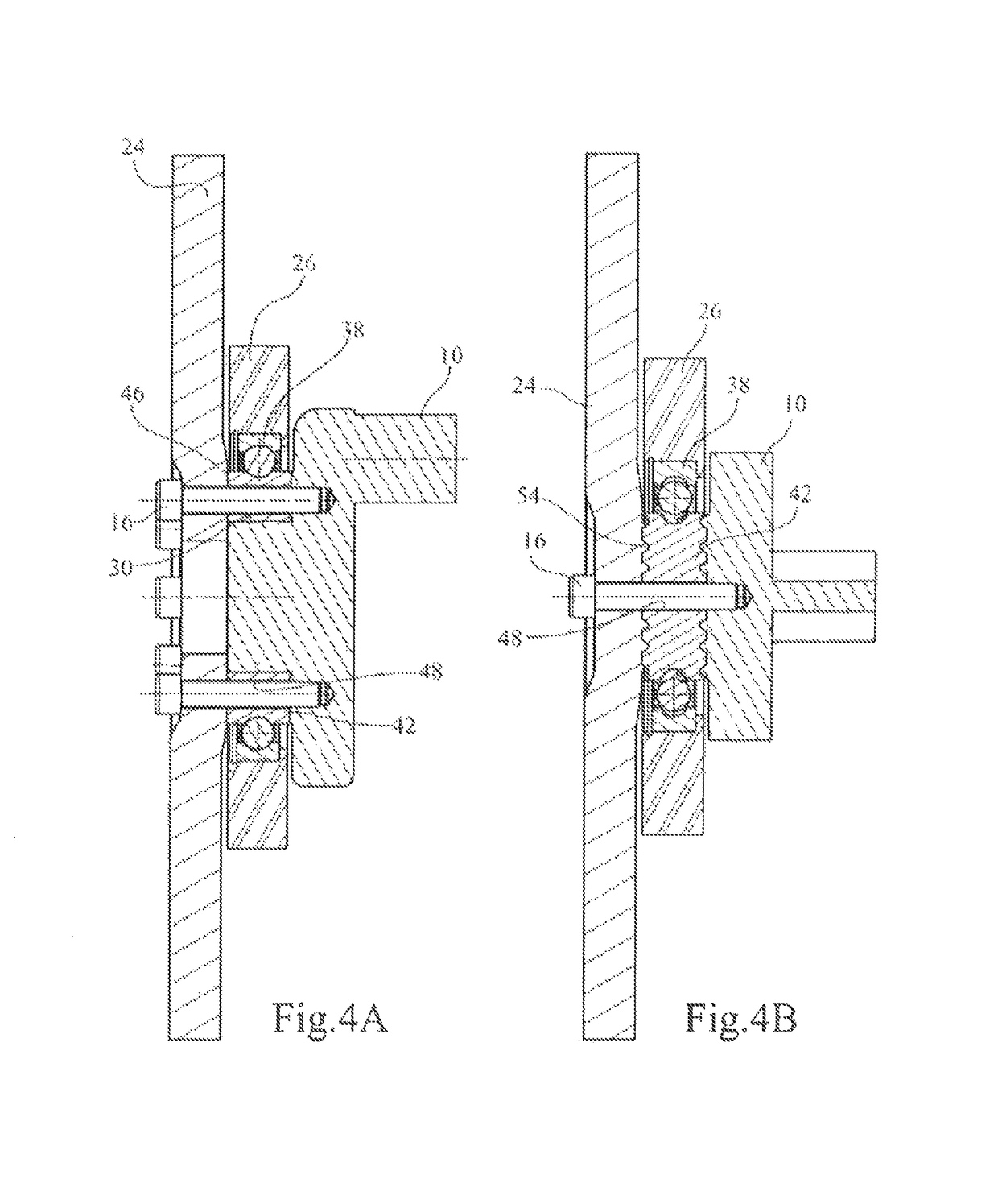 Assembly of a crankshaft end portion with a flywheel and a guide bearing, and related engine assembly