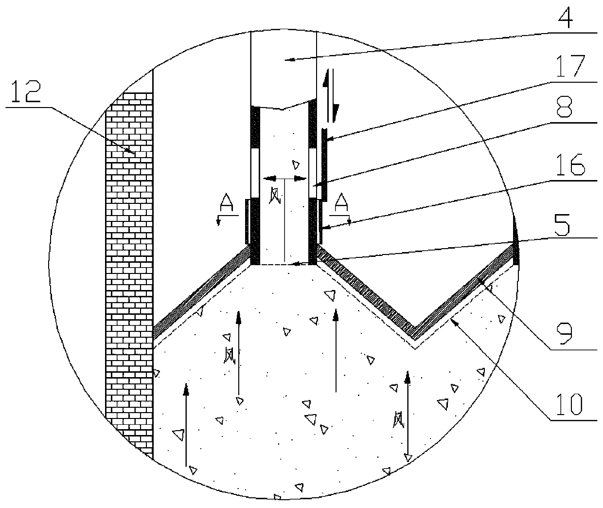 Sintering ore vertical cooling kiln with uniform ventilation device