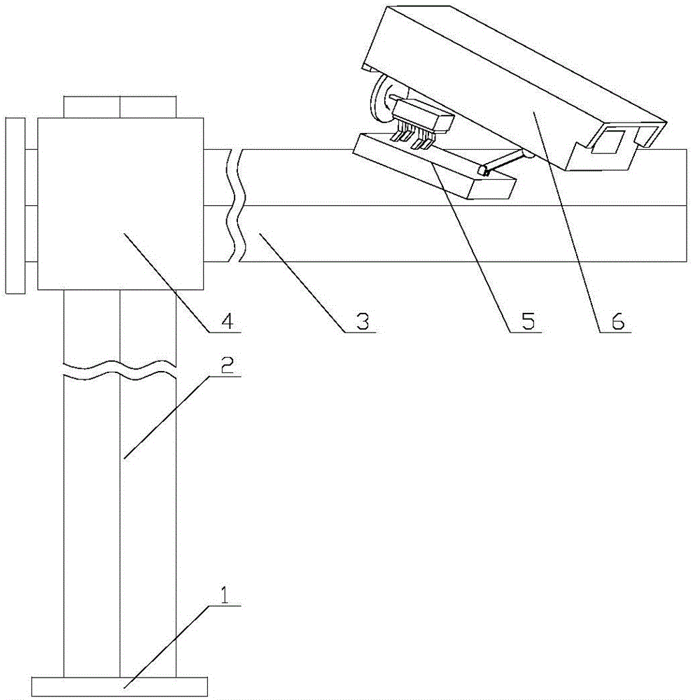 Swing type traffic violation information acquisition device adopting spliced vertical column