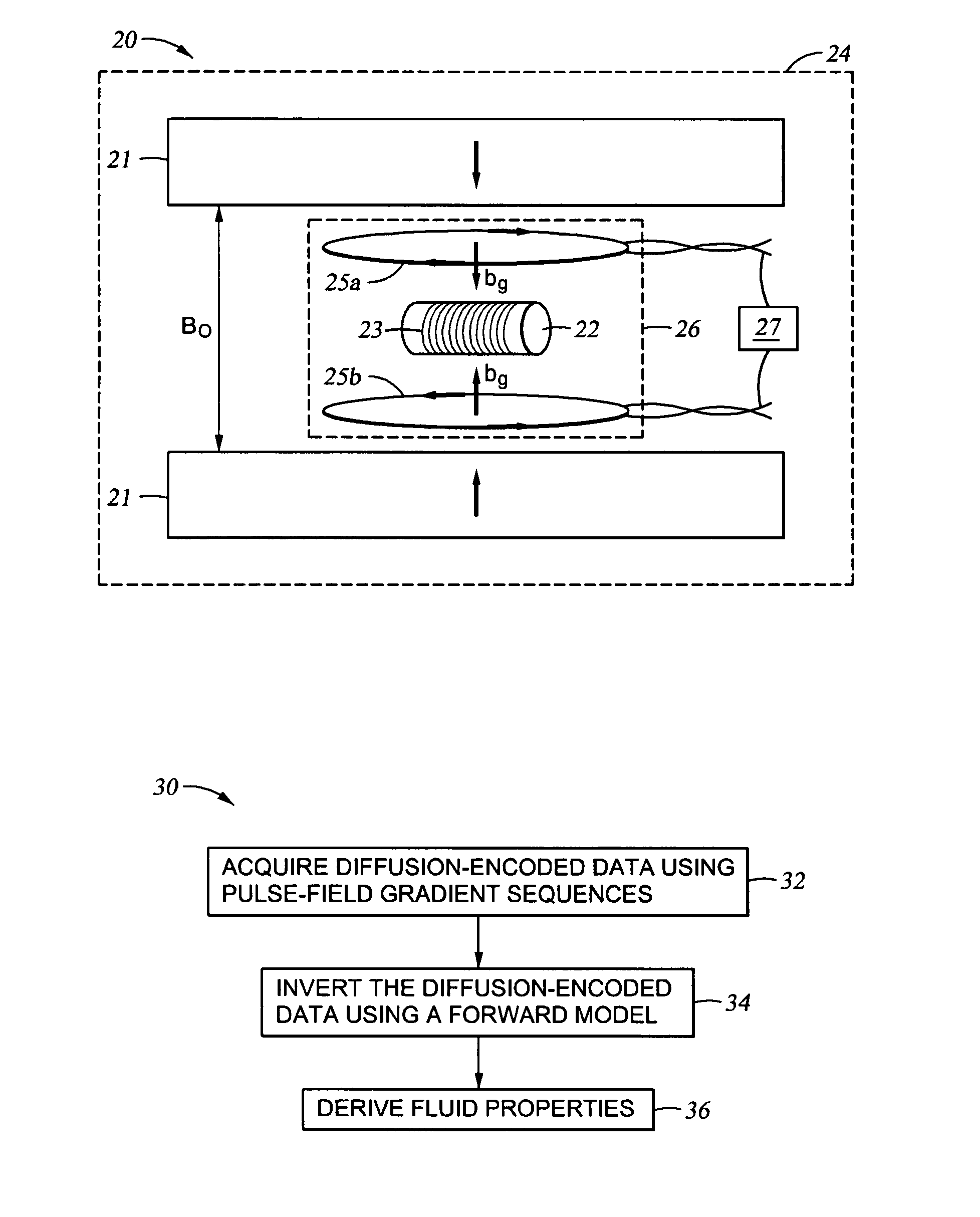 Method and apparatus for using pulsed field gradient NMR measurements to determine fluid properties in a fluid sampling well logging tool