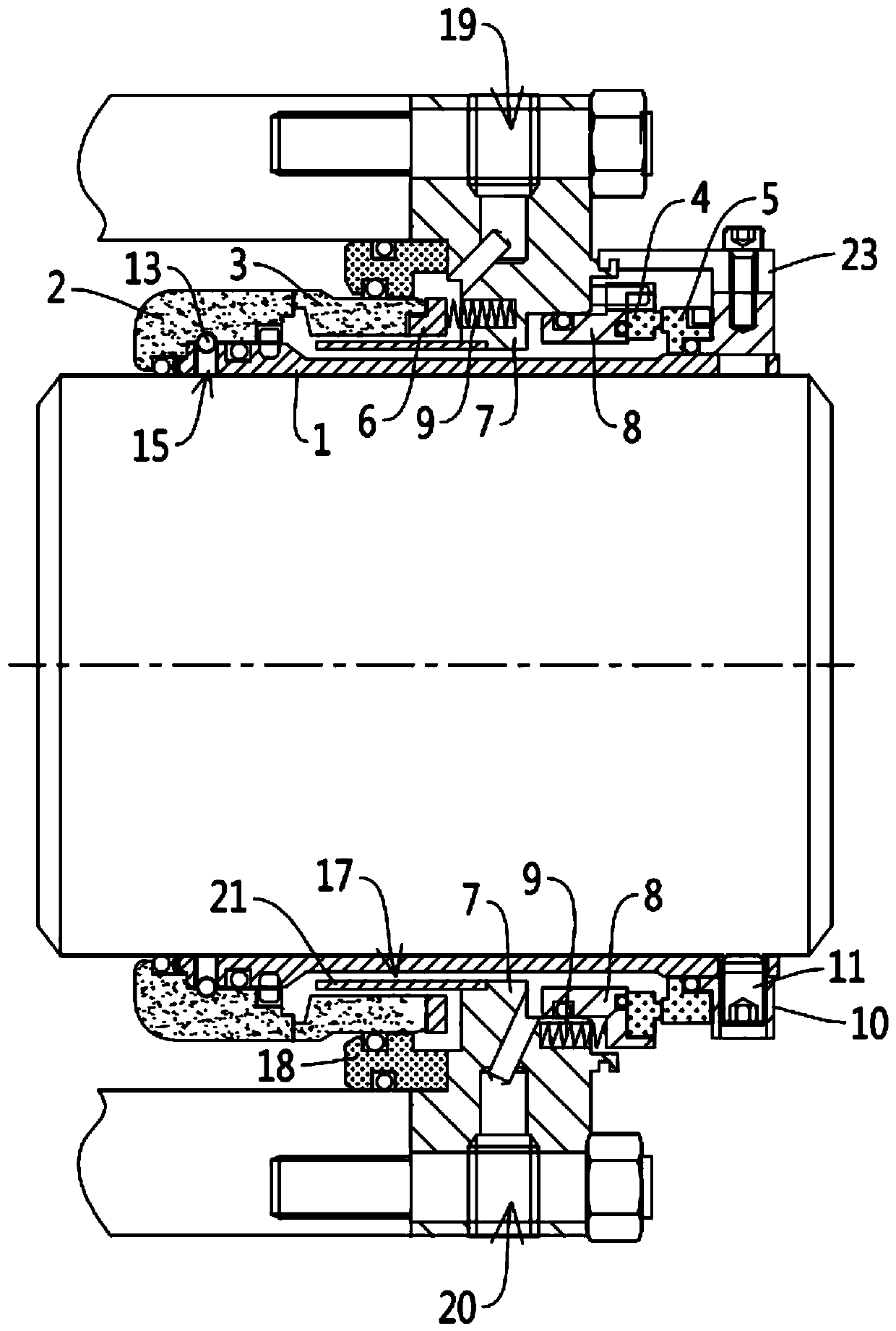 Cartridge type mechanical seal connection assembly