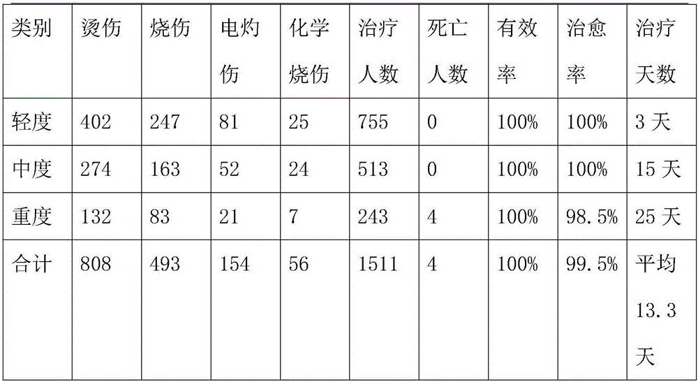 Moisture exposed burn ointment and preparation method thereof