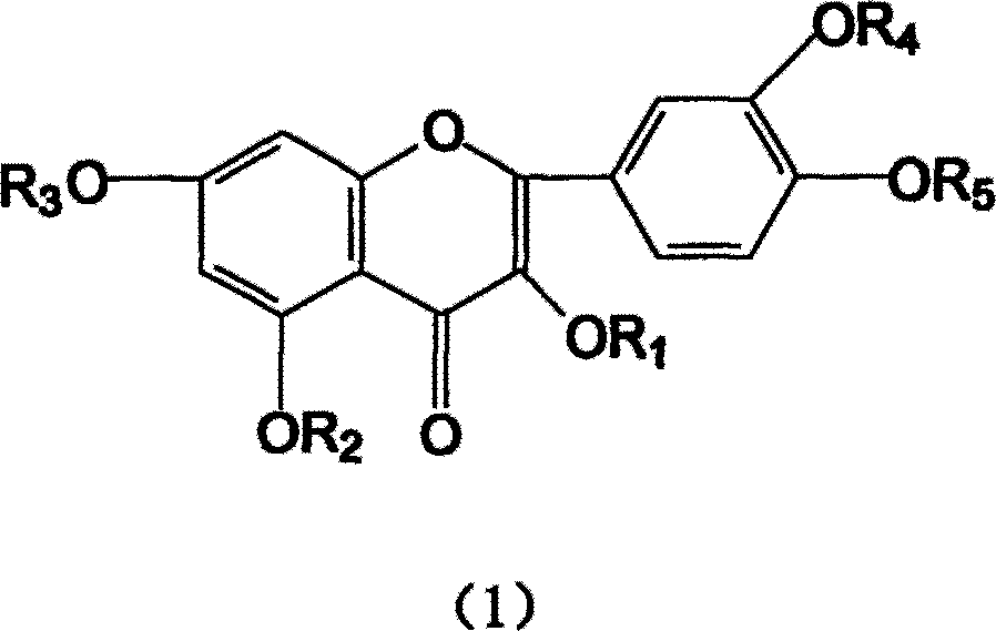 Ethoxyl quercetin derivative, method for preparation and use