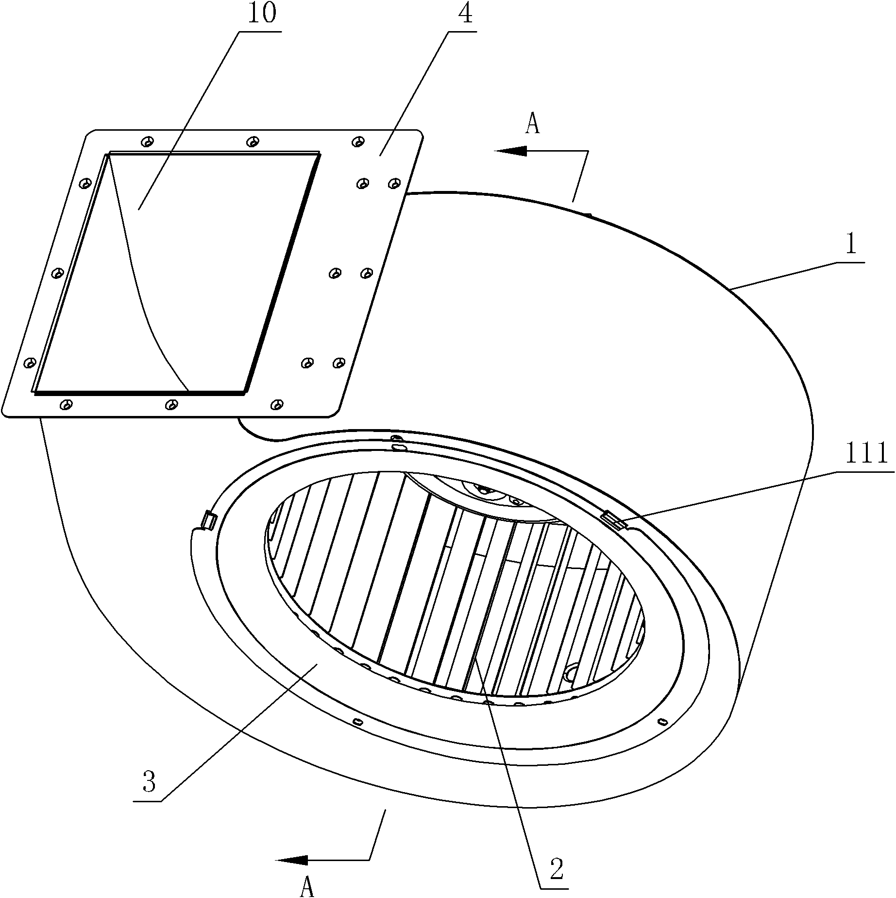 Centrfugal fan for oil and smoke exhaust machine and method for manufacturing volute profile line thereof